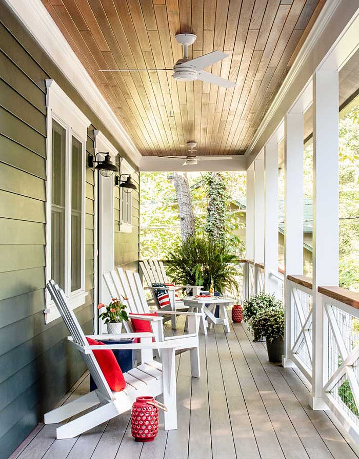 cottage porch by sarah hayes design via town and country living on the happy list