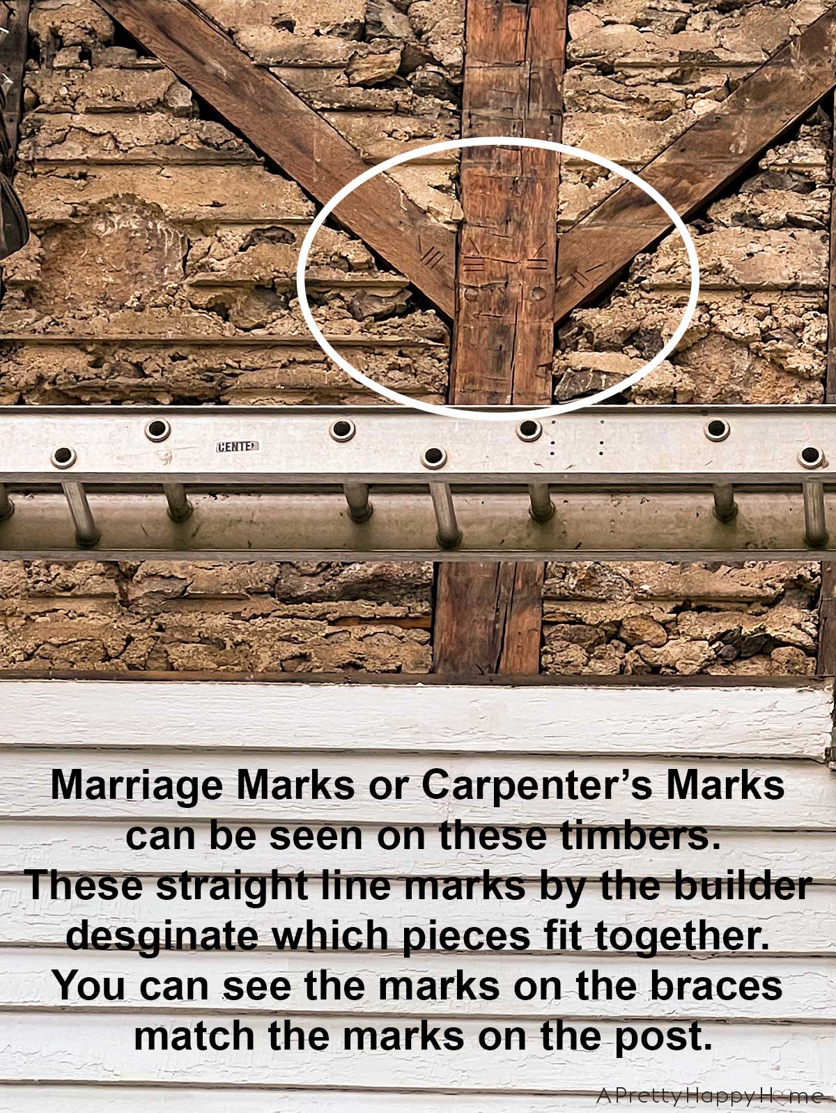 4 Old House Construction Techniques We Found In Our House marriage marks or carpenters marks on timber framed home from 1800s