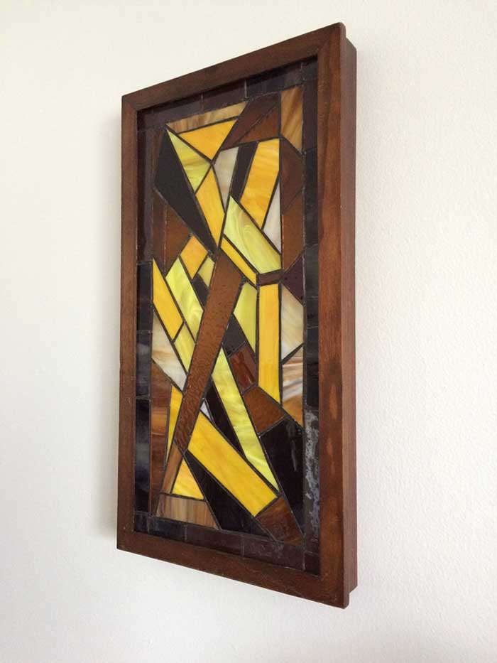 stained glass in shadowbox from etsy store kbkipfer one of a kind