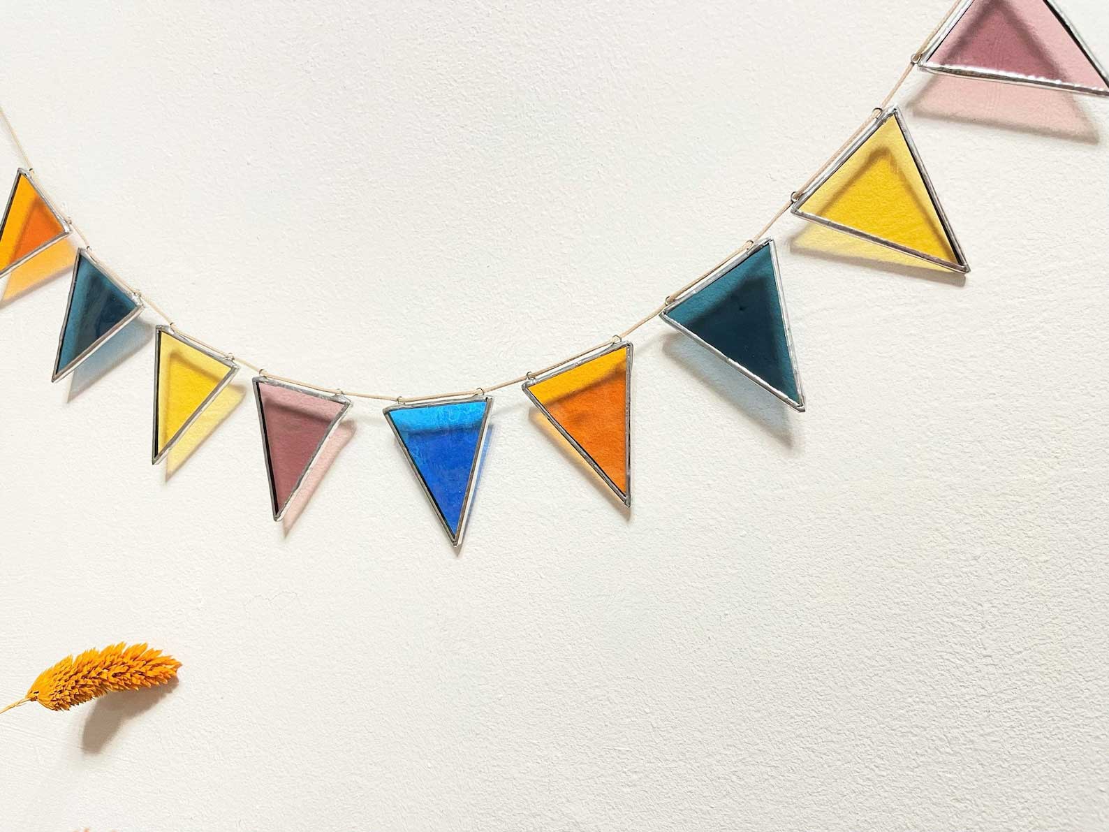 colorful stained glass bunting from etsy store glass by can