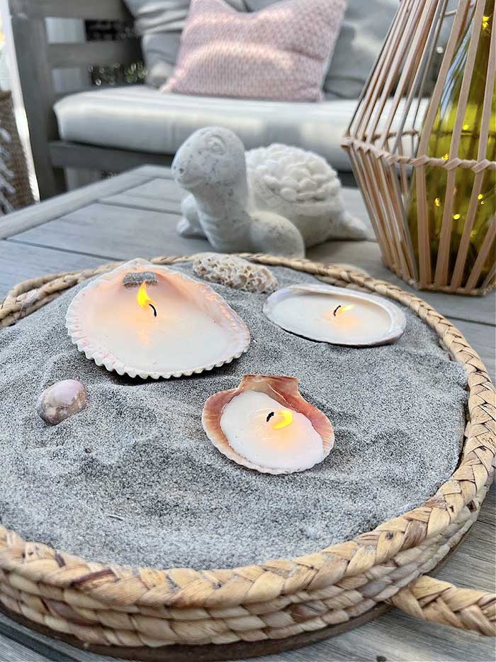 how to make seashell candles from my uncommon slice of suburbia on the happy list