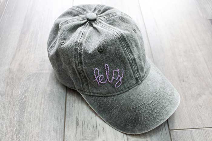 hand embroidered initial hat from bugsy doodles via etsy