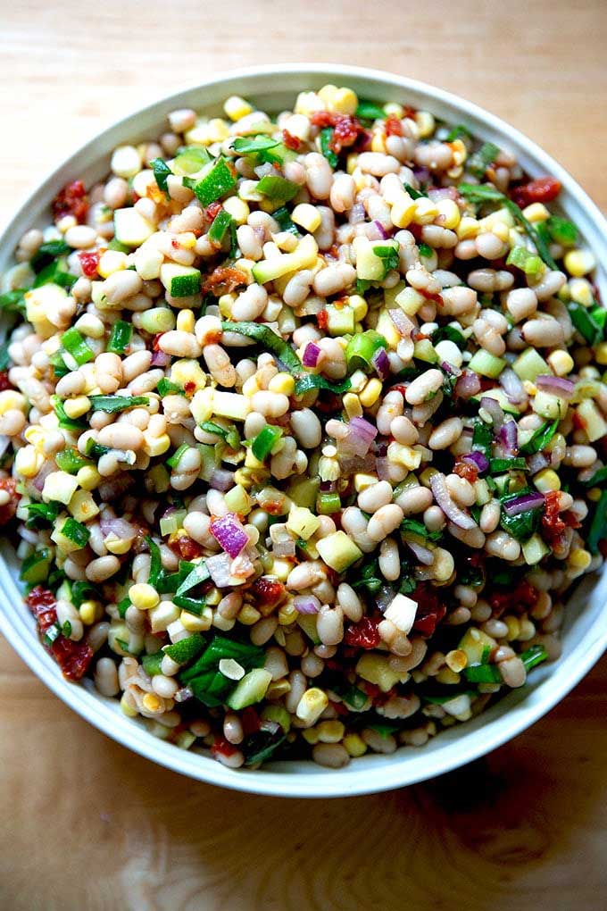 simple white bean salad recipe from alexandra cooks on the happy list