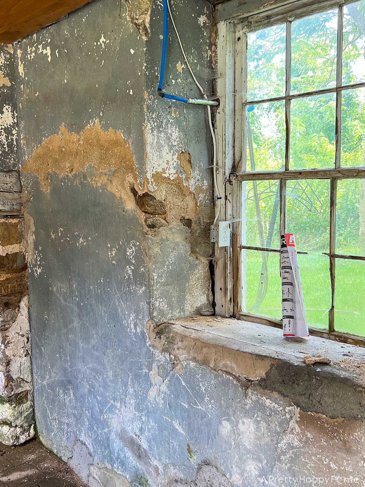 Plan To Convert A 250-Year-Old Carriage House Into A Gym lime mortar walls that need to be repointed