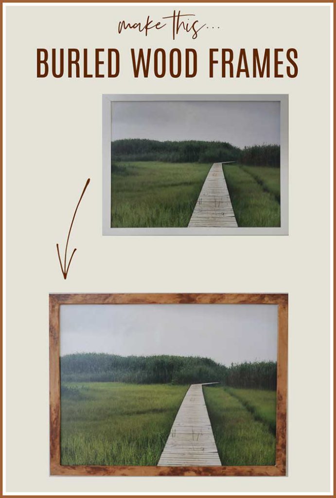 turn an ikea frame into a burled wood frame tutorial by city farmhouse on the happy list