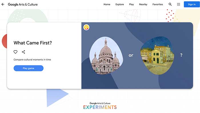 google arts and culture screenshot what came first on the happy list