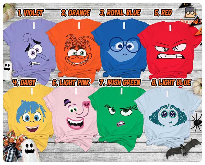 inside out movie group halloween shirts from etsy shop plumnati