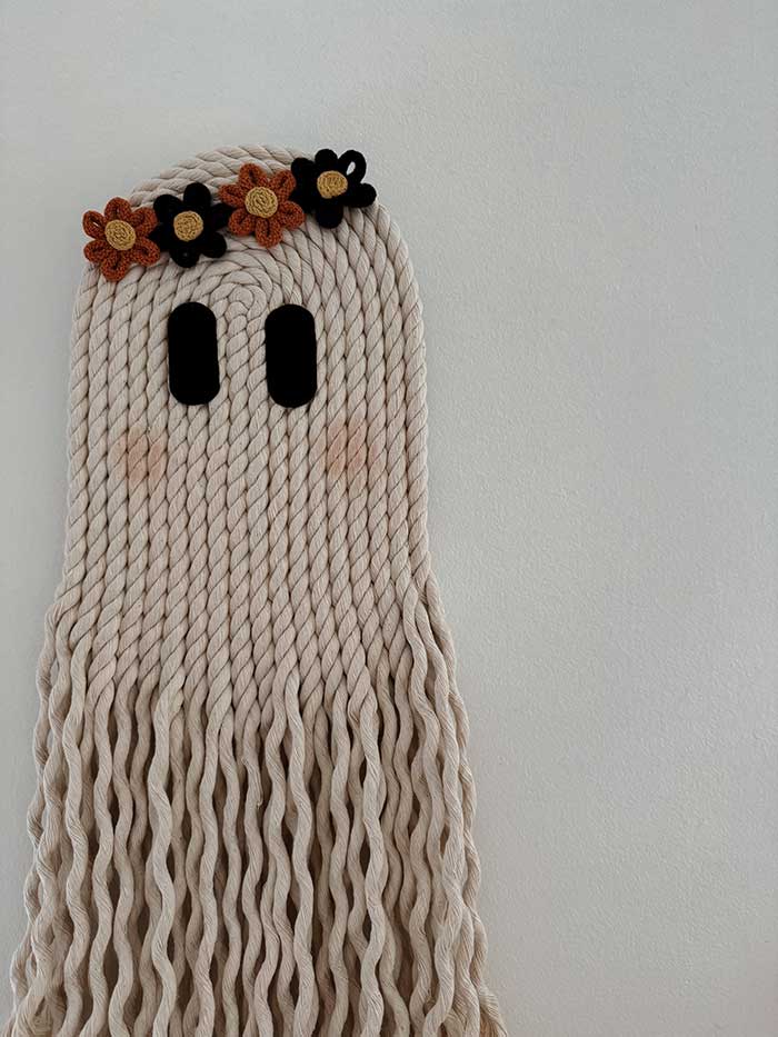 boho ghost macramé wall hanging by shop macra faye me on the happy list