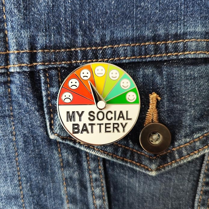 social battery pin from amazon on the happy list