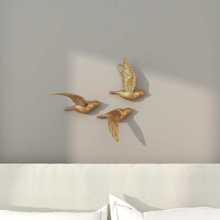 brass bird group of three wall decor wayfair on the happy list