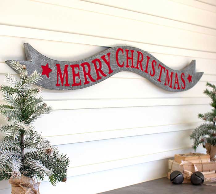 metal merry christmas banner pottery barn