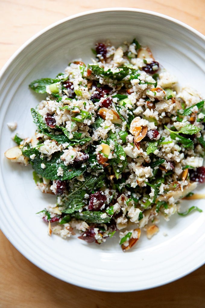 cauliflower couscous salad recipe from alexandras kitchen alexandra cooks on the happy list