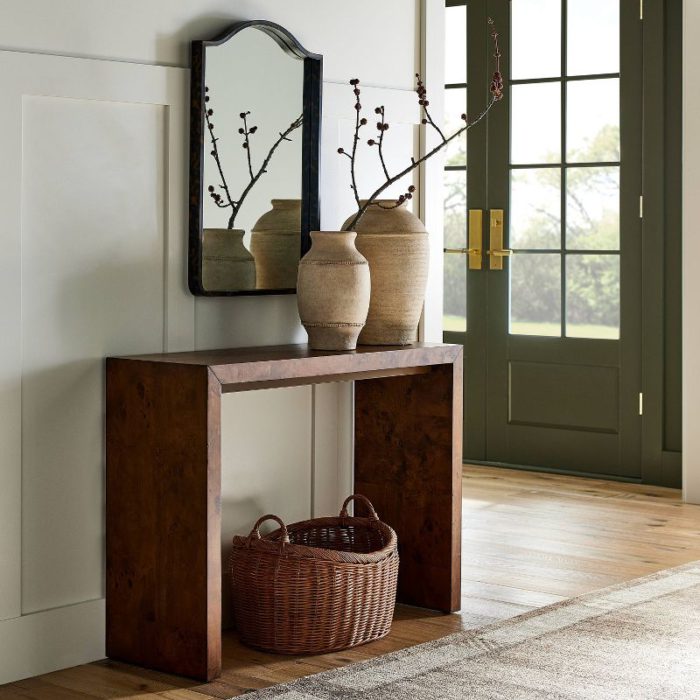 target and studio mcgee ogden burled wood console on the happy list