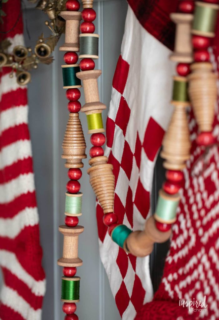 diy vintage bobbin christmas garland from Inspired by Charm on the happy list