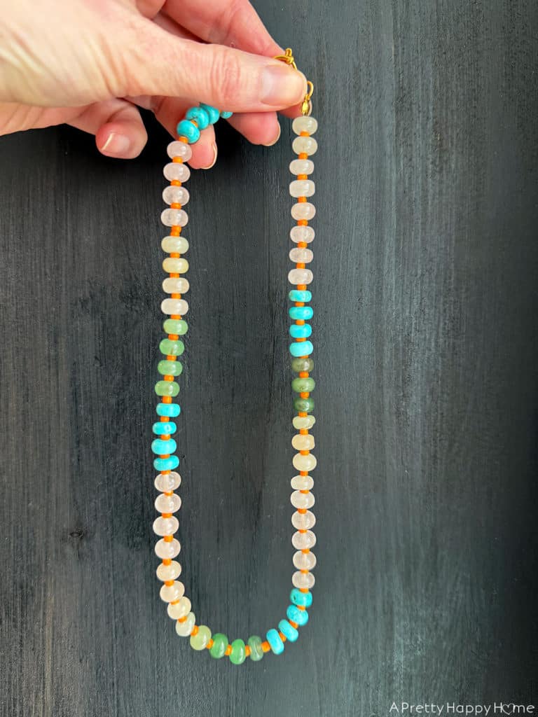 women's colorful beaded necklace via amazon on the happy list