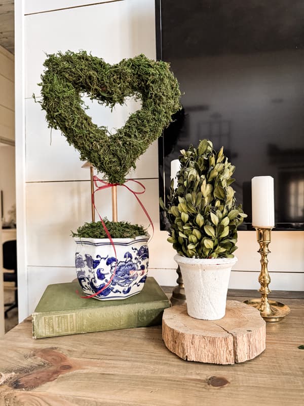 moss heart topiary valentines day decor from the ponds farmhouse on the happy list