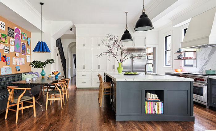 studio munroe kitchen featured at house beautiful photo by thomas kuoh kitchen with giant cork board on the happy list