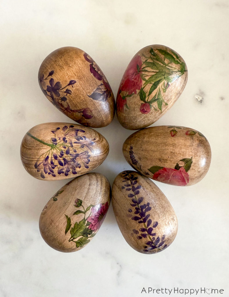 vintage floral easter eggs using temporary tattoos temporary tattoos applied to wood easter eggs
