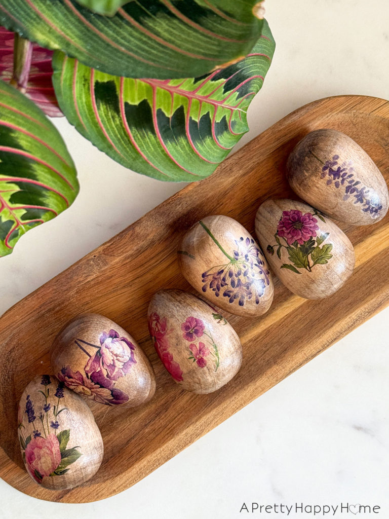 vintage floral easter eggs using temporary tattoos temporary tattoos applied to wood easter eggs