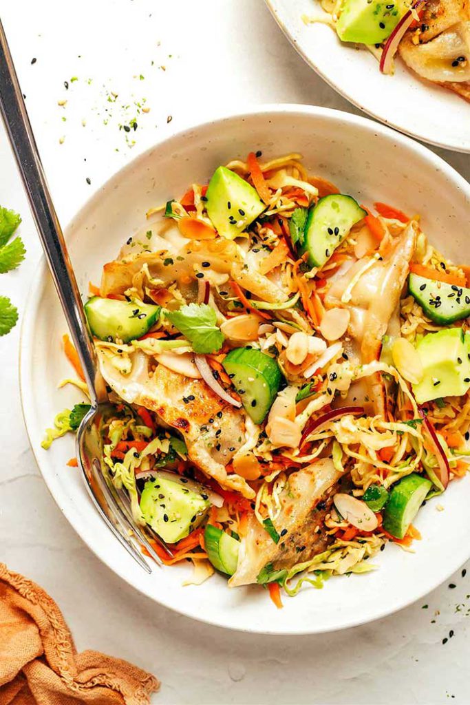 potsticker salad from gimme some oven on the happy list