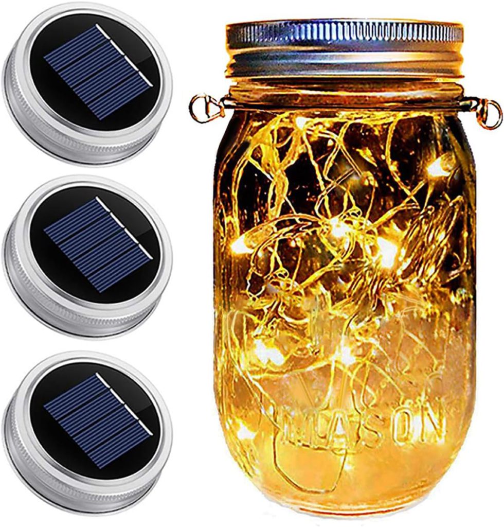 solar fairy light mason jar lids on the happy list via amazon