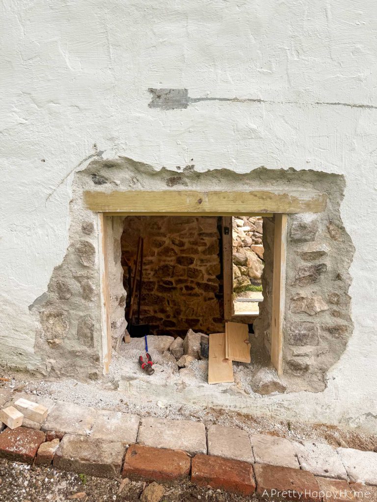 stone carriage house gym expansion how to install a window in a stone wall