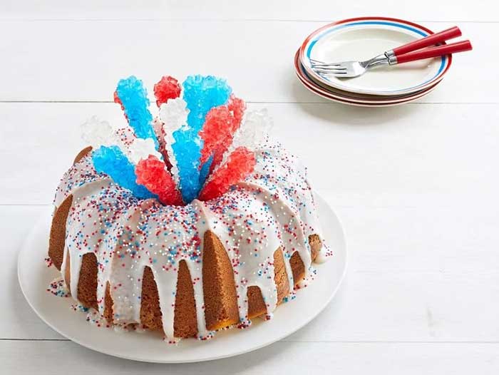 fireworks bundt cake recipe from food network kitchens on the happy list