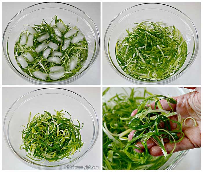 how to make curly green onions by the yummy life on the happy list