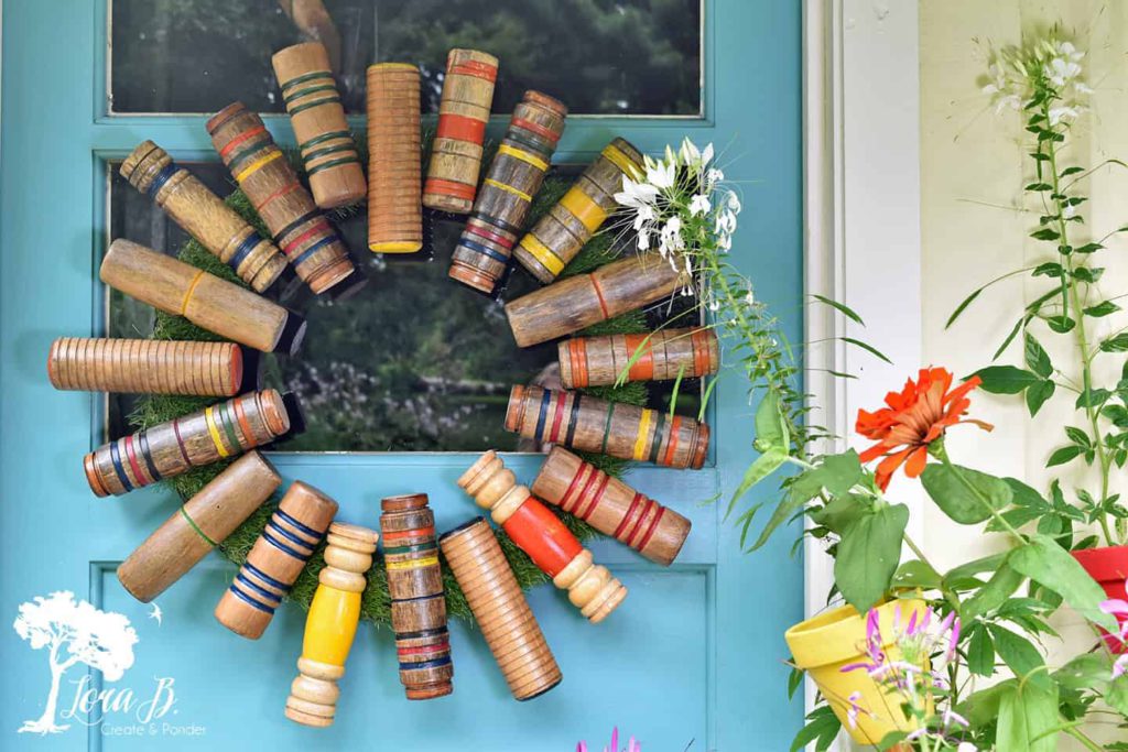 croquet mallet wreath by lora bloomquist on the happy list