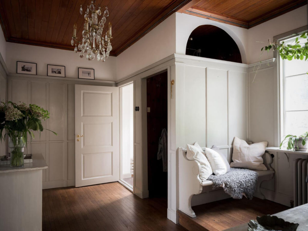 cloak room or coat closet with arched opening to allow natural light and fresh air into the closet via the nordroom on the happy list