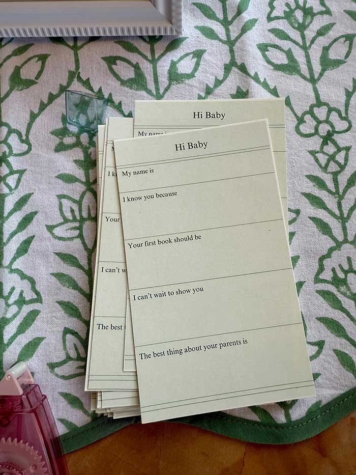 baby shower guest book idea from a cup of jo