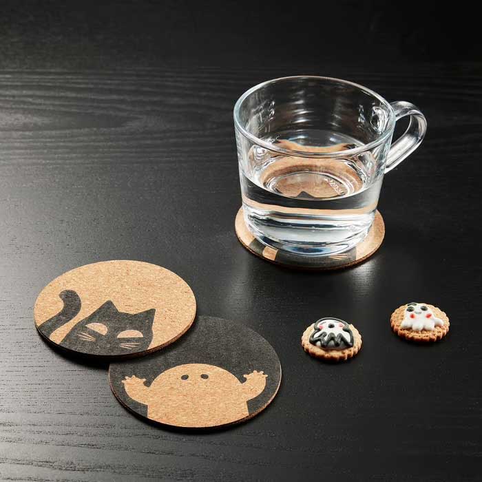 kustfyr coaster cork patterned halloween coasters ikea on the happy list 2025