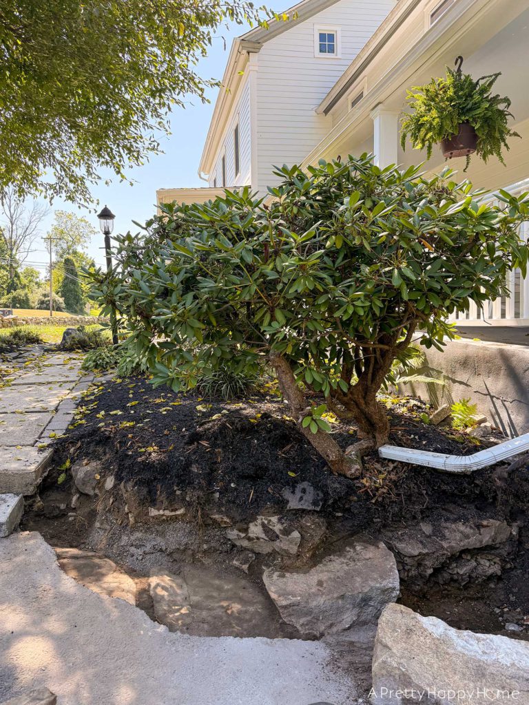 diy curved fieldstone wall demoing the old wall on a colonial era farmhouse