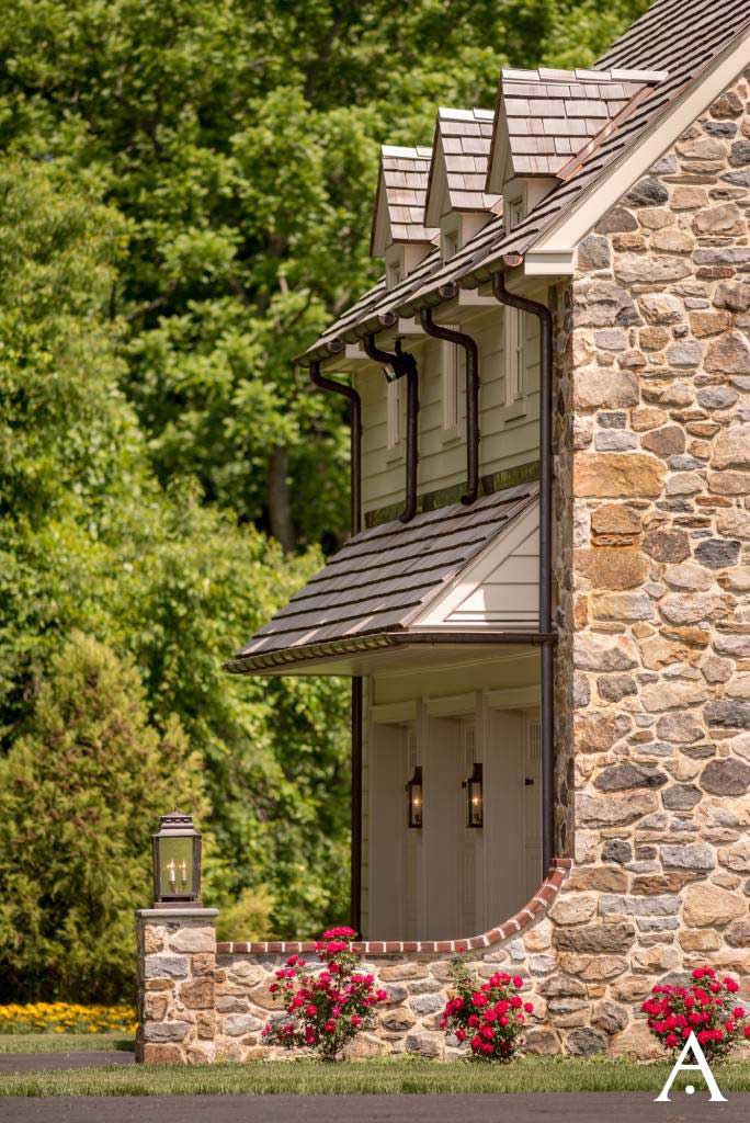 new build from period architecture ltd with stone wall with brick cap on the happy list