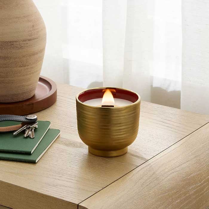 gold candle target cider scented on the happy list