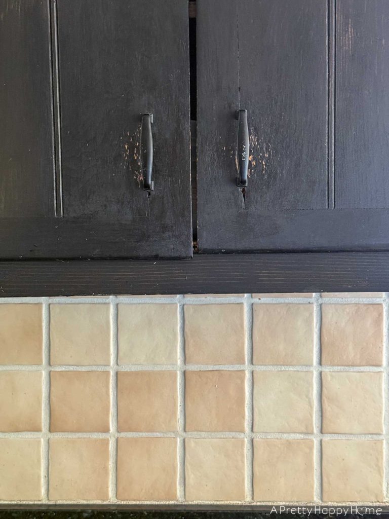 mini kitchen makeover five years later how it held up farmhouse kitchen with stained black cabinets