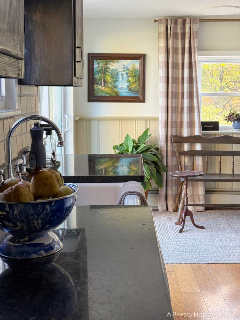 mini kitchen makeover five years later how it held up farmhouse kitchen with stained black cabinets