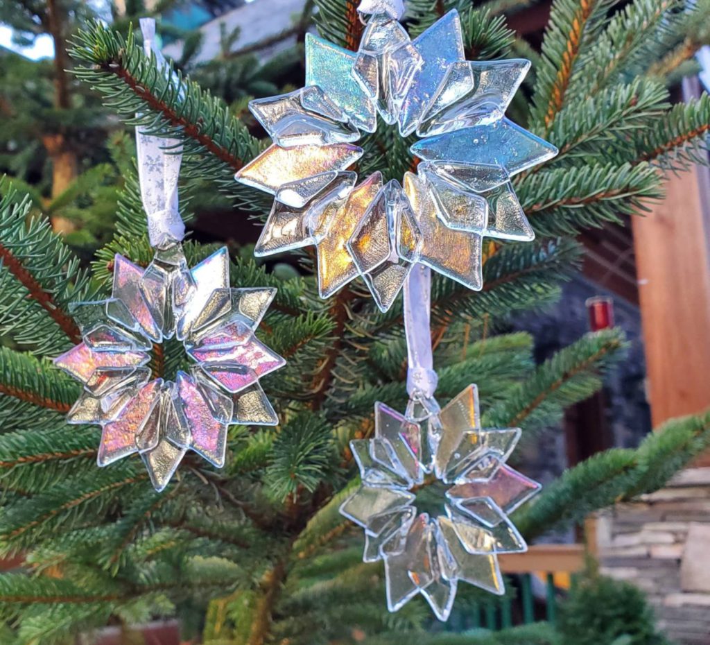 fused glass snowflake ornament from etsy shop blackforestoriginals beautiful christmas ornaments