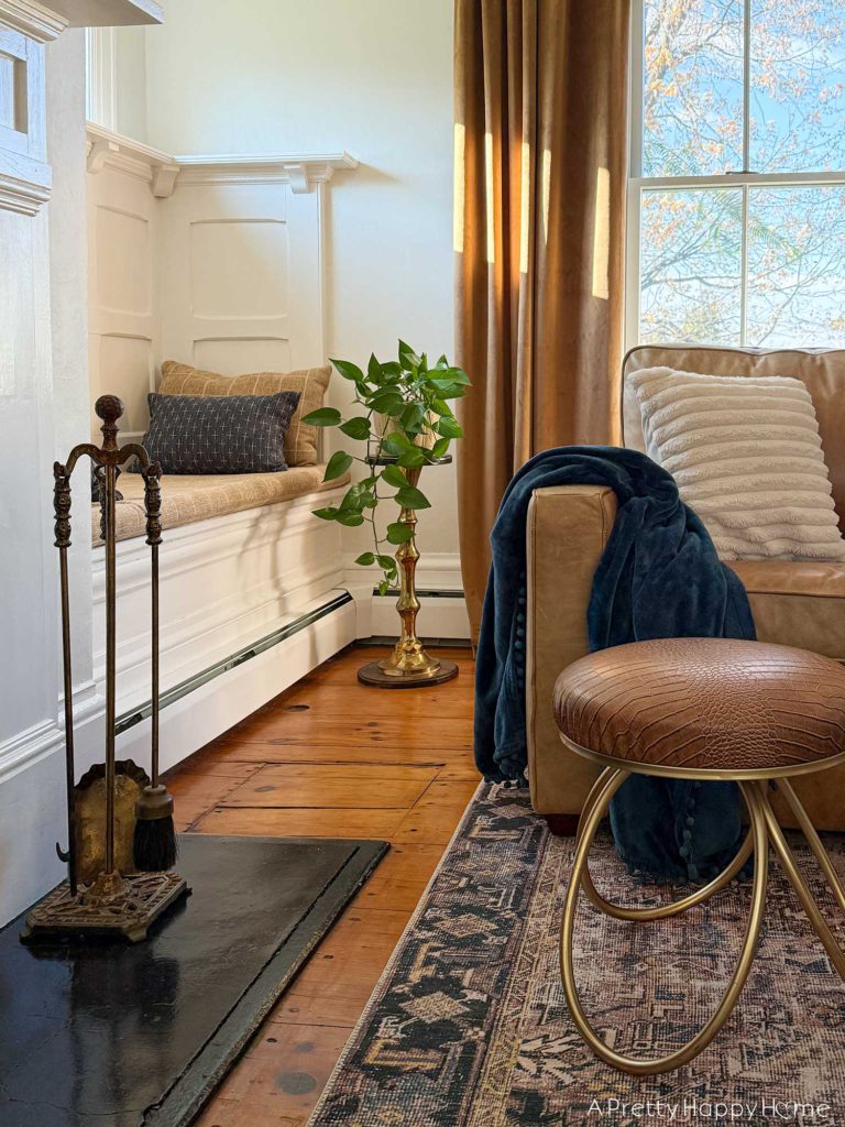 DIY Upcycled Wood and Brass Plant Stand from a lamp base